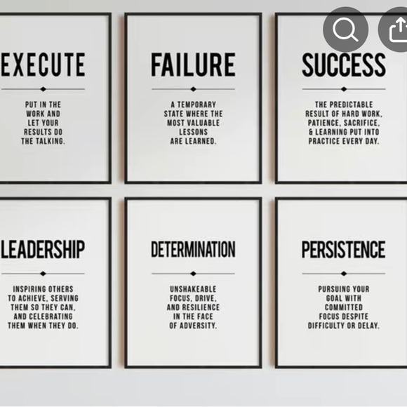 Other - 6pcs Art Canvas Print Posters, Inspirational Quotes , Black And White Canvas